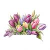 Green Tulip Flower Wall Sticker for Bedroom & Living Room Decoration