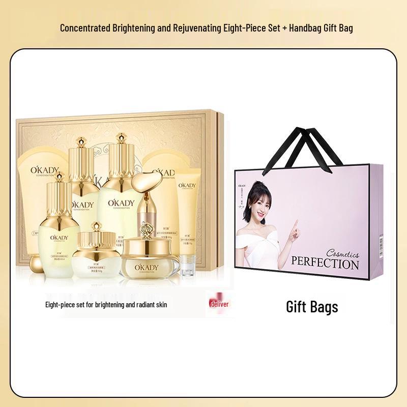 

Набор для ухода за кожей Oupei для осветления и омоложения (8 шт) + Маска, Помада и Кушон