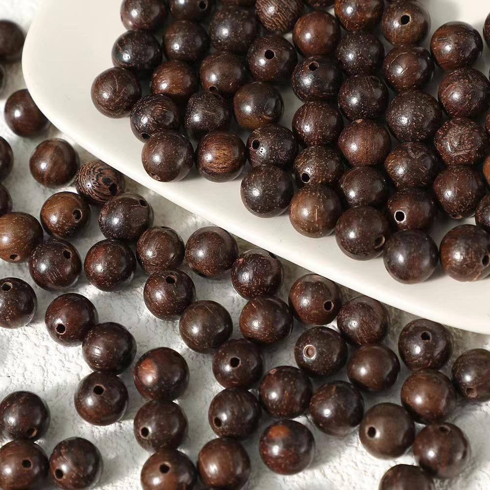 8mm přírodní kulaté dřevěné korálky: Starožitný styl pro DIY šperky, náramky a náhrdelníky