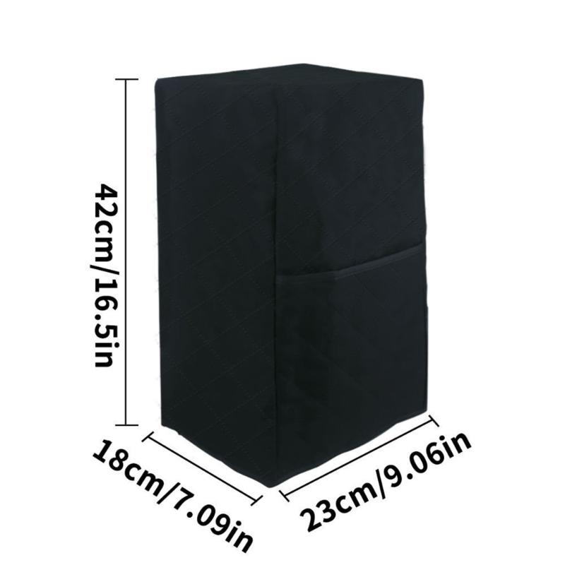 Universal Juicer Blender Cover With Storage Pocket For Noise Reduction And Dust Protector Black Quilted Fabric Shield