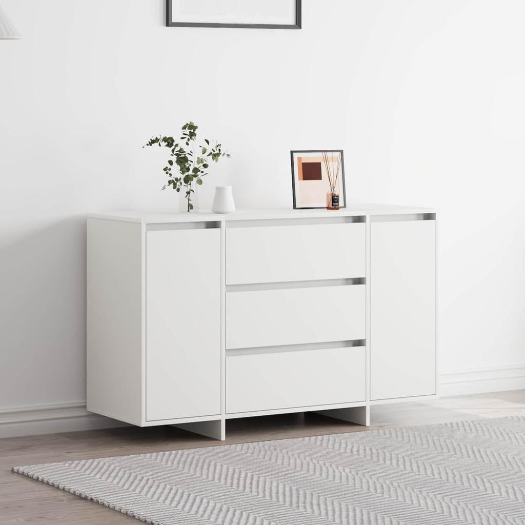 White Sideboard with Drawers 120 x 41 x 75 cm Engineered Wood
