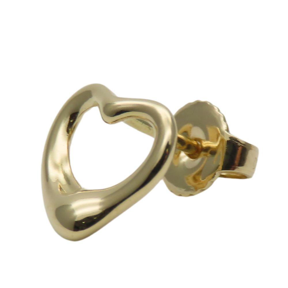 Used TIFFANY&Co. Pierce Open heart K18 yellow gold 2.5g Yellow Gold El Saperetti