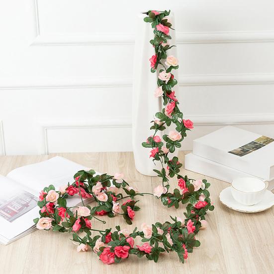 2.5M Artificial Flower Garland Realistic Flower Rattan Vine Wedding Party UV Resistant Faux Hanging Simulation