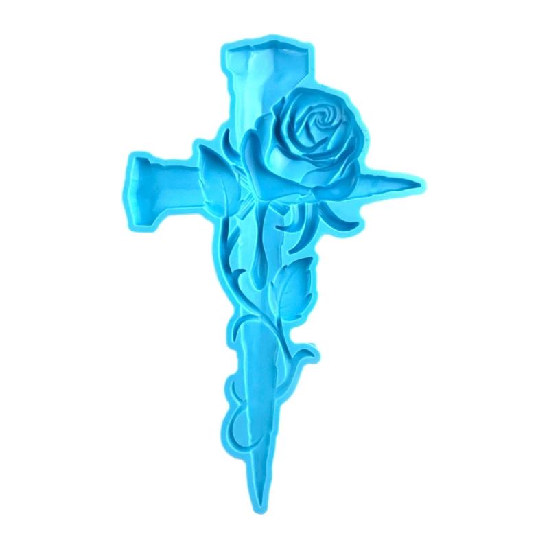 Wall Art Decor Mold,Crucifix Silicone Resin Mold Rose Cross-Epoxy Casting Mold for DIY Wall Hangings,Home Decorations