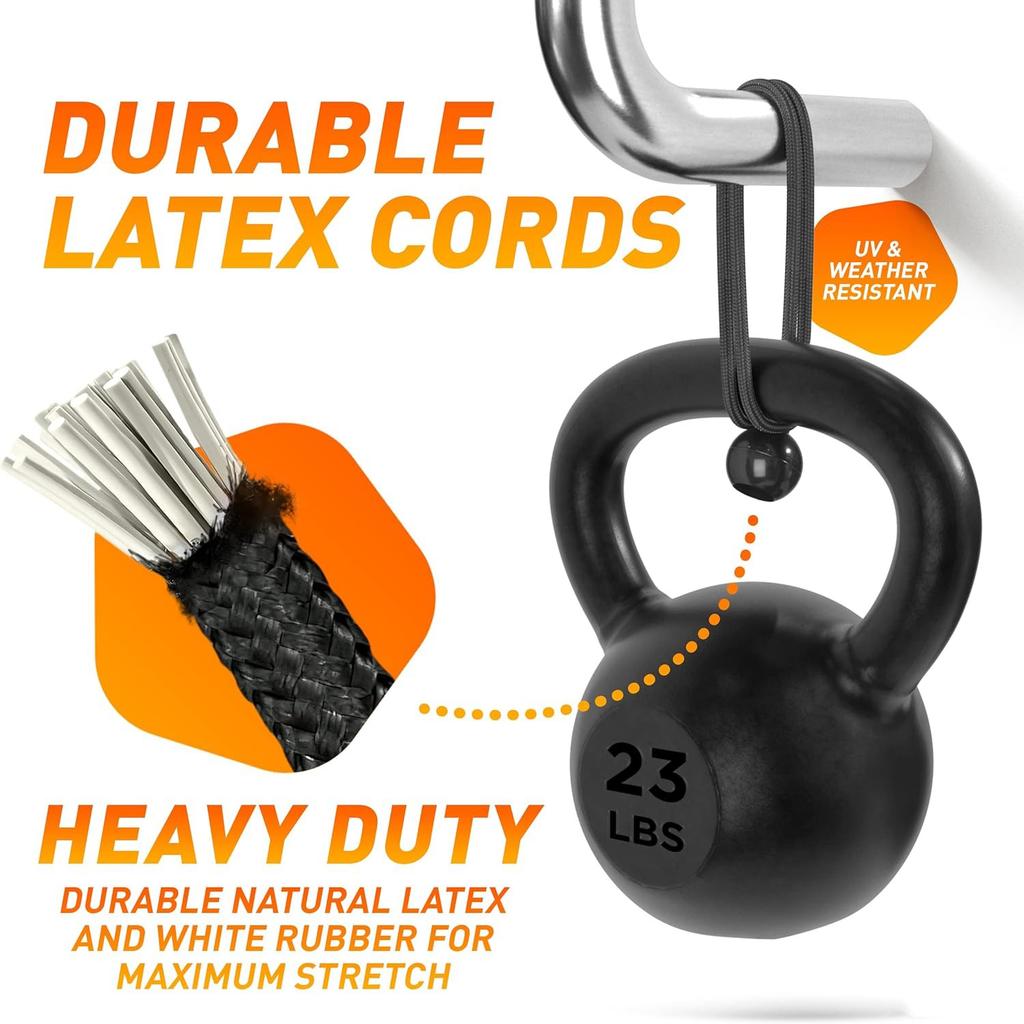 50 Stück Bungee-Kugeln, Schwarze Kordel für Plane, UV-beständig, mit elastischer Schnur für Plane, Gurte, Zelt, Stangen & Drähte