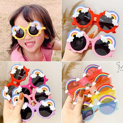 Children'S Sunglasses Cute Baby Rainbow Sunglasses Dress Up Cartoon Sunshade Uv Protection Glasses