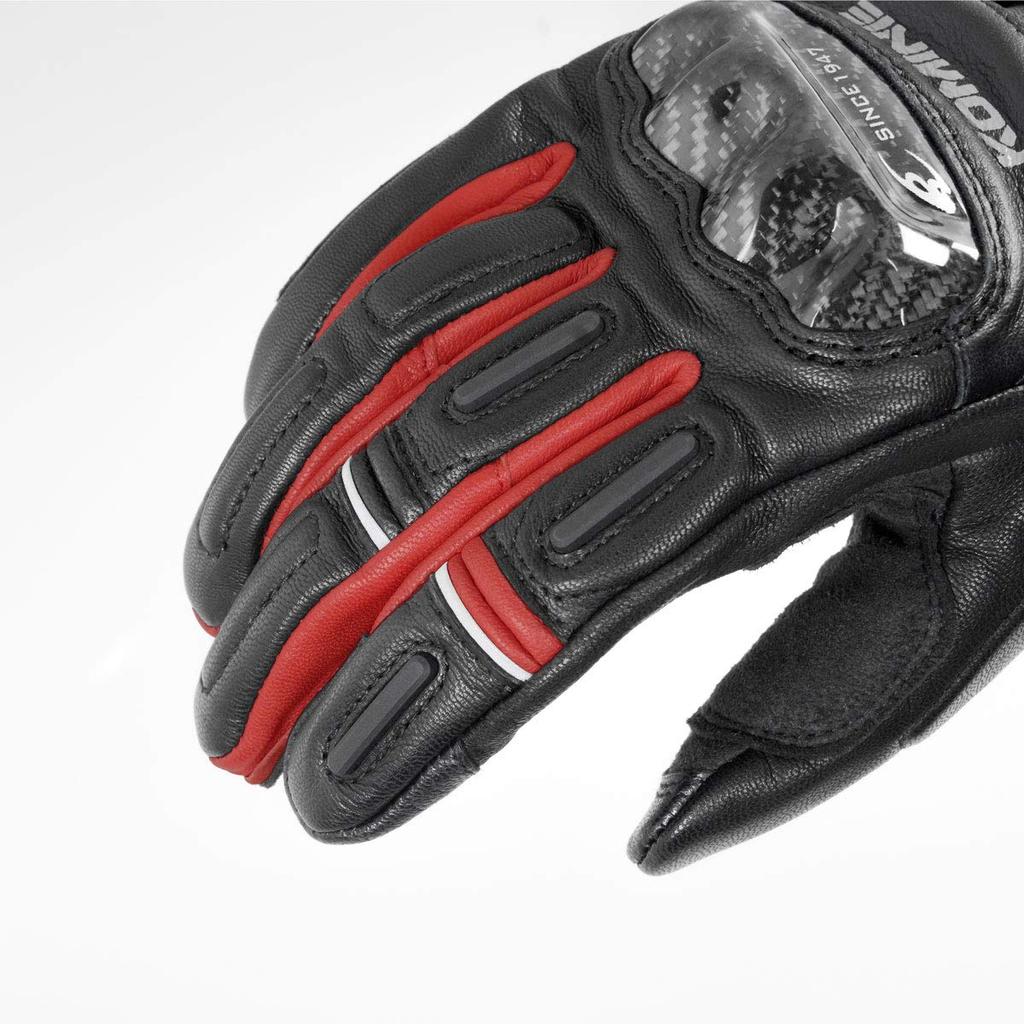 Komine Motorcycle Protective Windproof Leather Gloves HG XL Black/Red 06-844 GK-844