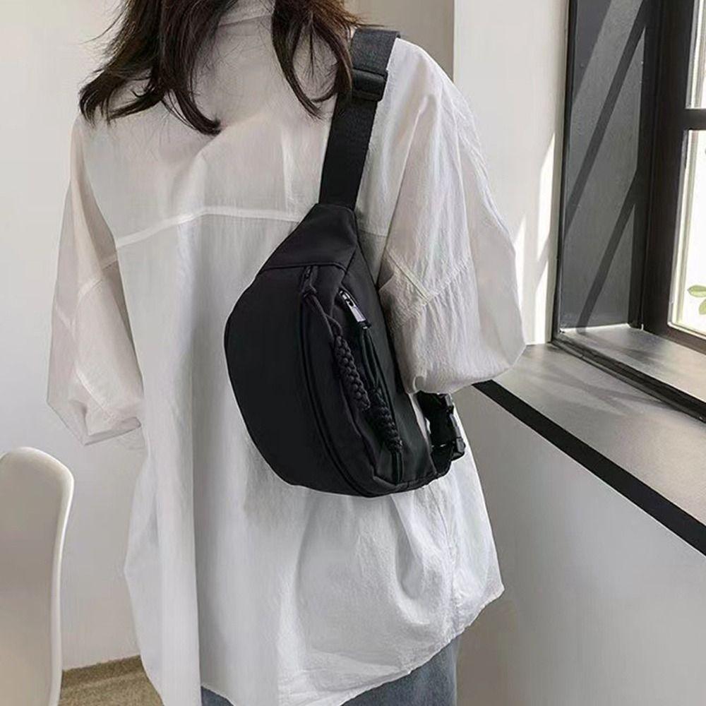 Half Moon Bag Solid Color Chest Bag Crossbody Bag Crossbody Waist Pack Cool Banana Bag  Outdoor