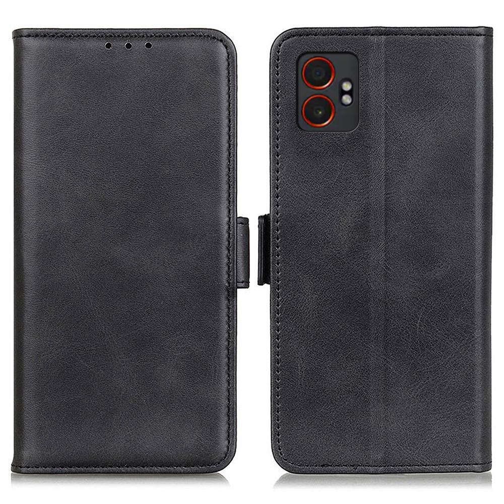 For Samsung Galaxy XCover7 Pro Case Stand Cowhide Texture PU Leather Phone Cover