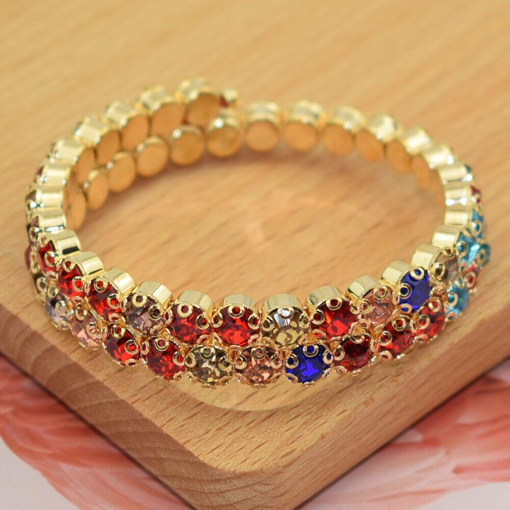 

Новый свадебный браслет на руку из страз AB, сценическое хрустальное украшение