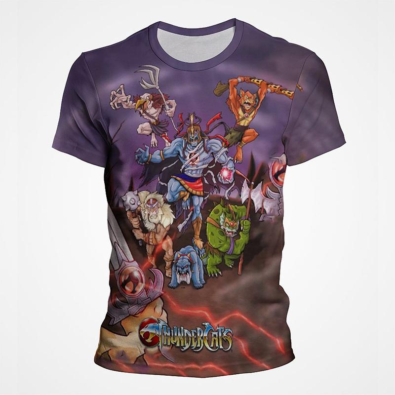 

Thundercats 3D Принт Мультфільм Аніме Футболки Streetwear Чоловіки Жінки Повсякденна Мода Оверсайз Футболка з Круглим Вирізом Дитячі Футболки Топи Одяг L рожевий
