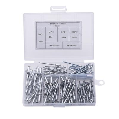 Zestaw 120 sztuk nitów aluminiowych Nity zrywalne Nity o dużej wytrzymałości Nity do napraw samochodowych do łączenia i naprawy blachy