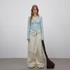 unifree American Retro Angel Wing Print Washed Loose Wide-Leg Casual Pants