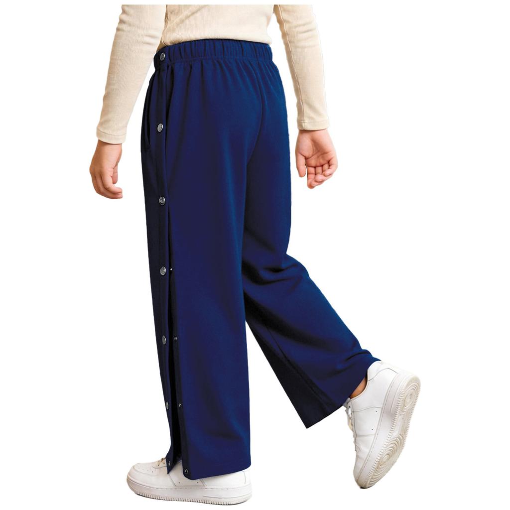 Pantaloni della tuta unisex per bambini con bisogni speciali, abbigliamento adattivo, con bottoni a pressione laterali a strappo