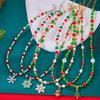 Christmas Series Fashion Beaded Pendant Necklace for Women Xmas Tree Snowflake Crystal Exquisite Charming Gift Cute Jewelry