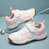 Children'S Badminton Shoes Velcro Men'S And Women'S Older Children'S Professional Sports Shoes Breathable Mesh Soft Sole Shock Training Shoes