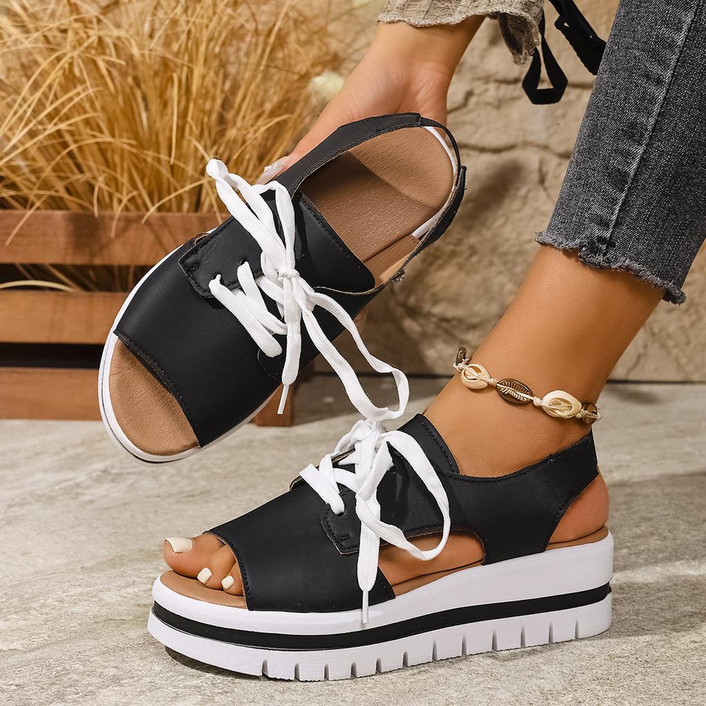 Fashion Open Toe Platform Comfortable Shoes New Women Sandals Female Summer Shoes 2025 Classic Breathable Slip on Sport Luxury Sandals