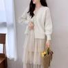 Lazy Style V-Neck Knit Cardigan: Loose-Fit, Long-Sleeve, Single-Breasted Sweater for Spring and Autumn