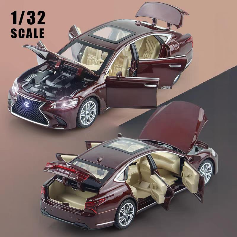 Toyota Lexus LS500H Limuzină Simulare Diecast & Vehicule de Jucărie Sunete & Lumină Mașină cu Tragere înapoi 1:32 Cadouri din aliaj pentru copii