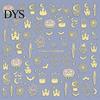 Holiday Nail Stickers Halloween 3D Art Stickers, Metallic Golden Pumpkin Ghost Spider Web DIY Supplies Witch Hat Decals, Self-Adhesive Manicure