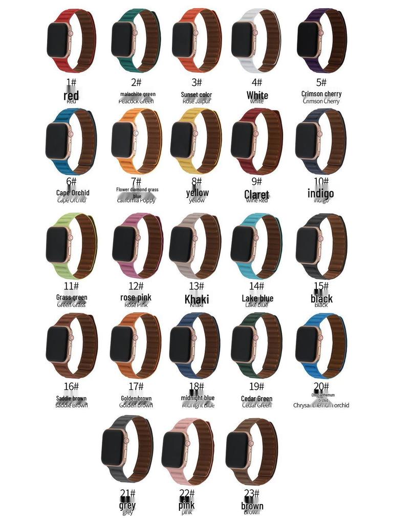 Dvoubarevný magnetický kožený řemínek na zápěstí Apple Watch pro Series SE/765432