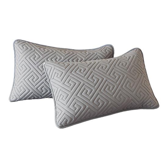 2Pcs Breathable Pillowcase Solid Color Easy To Clean Anti-Head Oil Wear-resistant Pillow Protector Bedroom