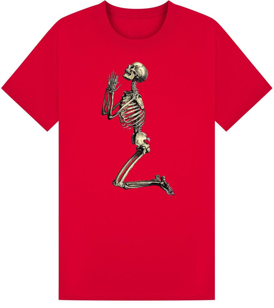New 2026 Retro Religious Prayer Skeleton Street 3D Printed Unisex Tshirt Shirt Harajuku Round Neck Short Sleeve Top Clothing