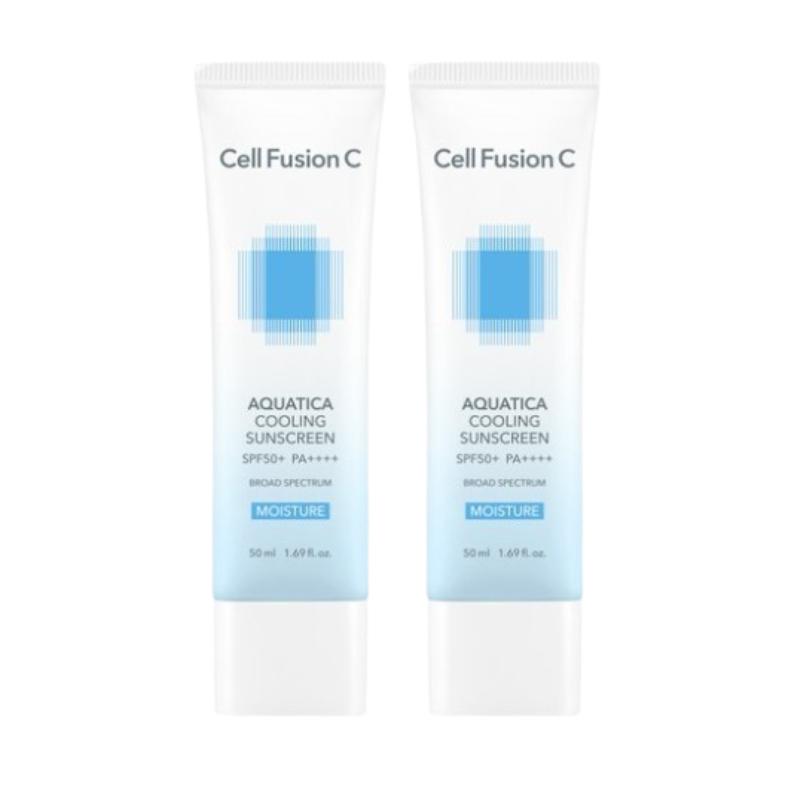 Cell Fusion C Aquatica Cooling Sunscreen 50ml SPF50+ PA++++ Hydrating UV Protection Lightweight Water Essence Non-Greasy Finish