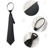 Unisex Black Simple Clip On Tie Security Tie Uniform Shirt Suit Neckties Steward Matte Funeral Lazy Neck Ties Men Women Students