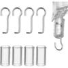 4 Set Horizontal Blinds Replacement Parts with Hook, Wire and Sleeve Collar for Horizontal Mini Blinds, Window Blind Repair Wand with 1 Inch Square