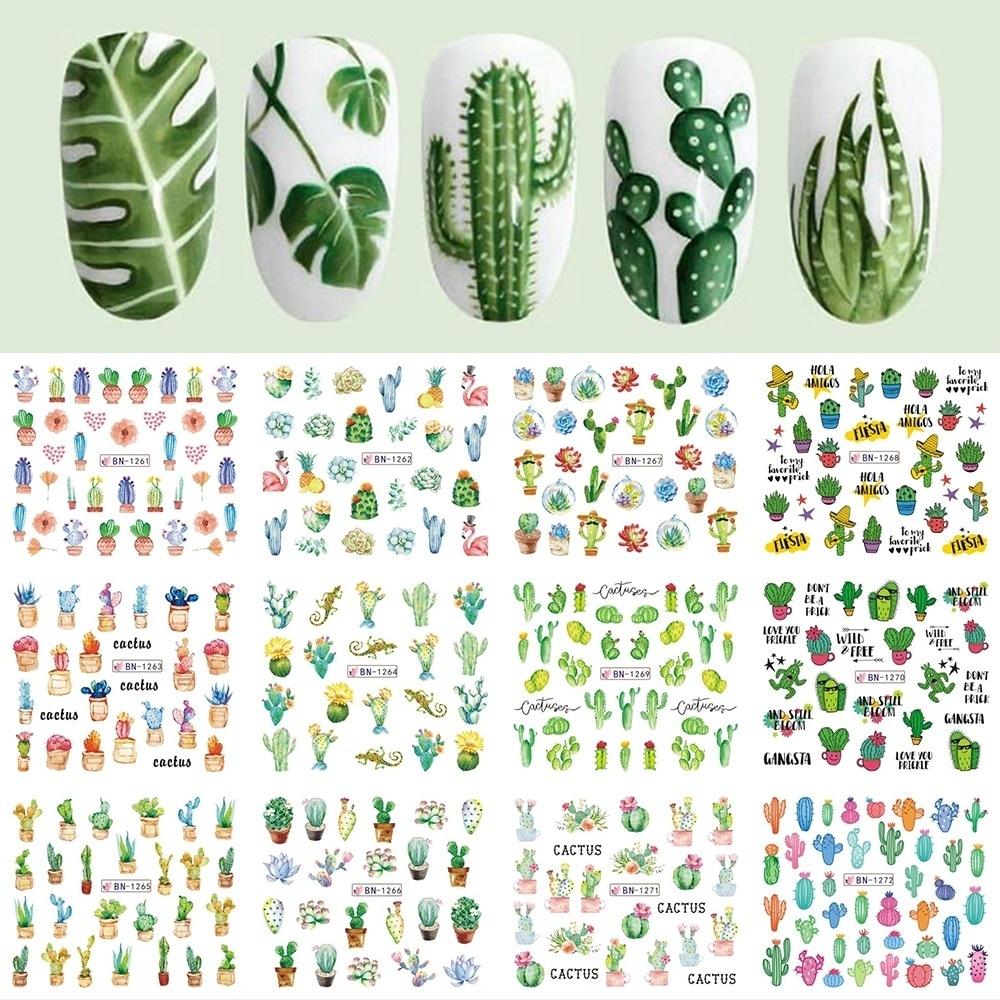 12 Designs Kaktus Wasserabziehbilder Nagelsticker Grne Pflanze Blatt  Flakes Slider Tattoo Nageldekoration gnstig kaufen  Preis, kostenloser  Versand, echte Bewertungen mit Fotos  Joom