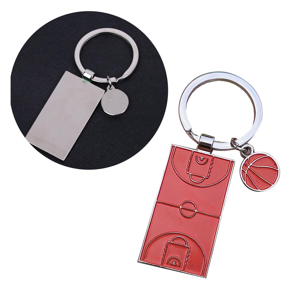 Fashion Football Basketball Metal Keychain Men Gift Keychain Football Field Basketball Court Car Keyring Party Jewelry