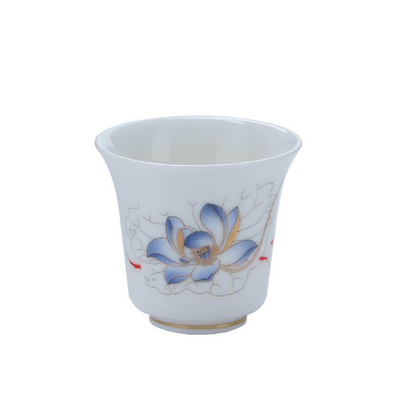Antique Style Jade White Porcelain Baijiu and Sake Cup - Small Capacity Mini One-Sip Retro Wine Cup