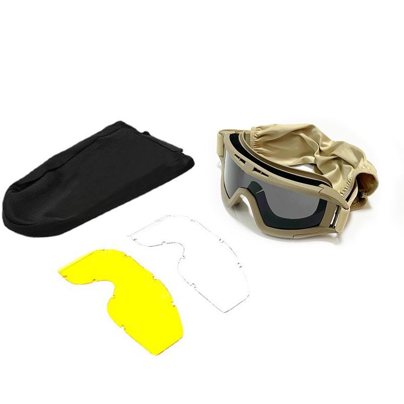 Impact-Resistant Tactical Combat Goggles - Windproof & Sandproof Shooting Glasses for Outdoor Use