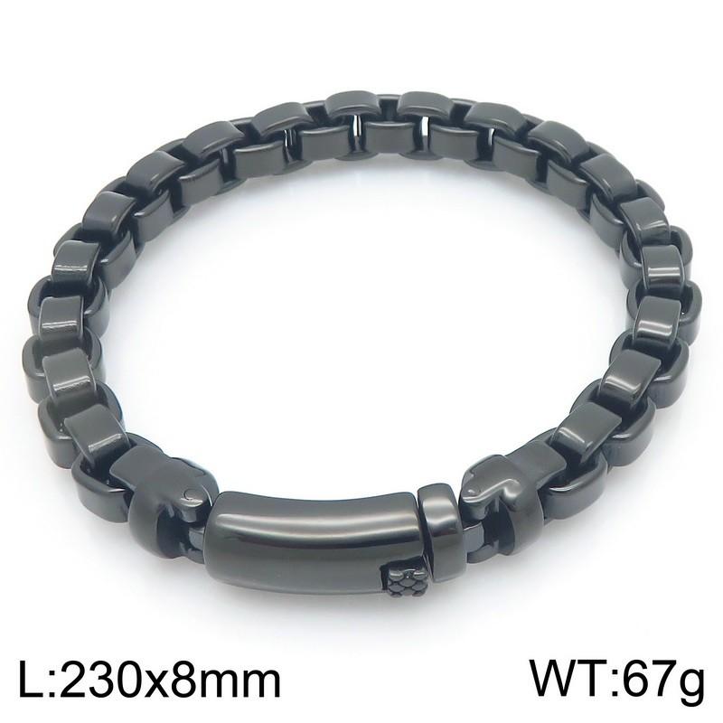 Shiny Gold Color Stainless Steel Square Chain Bracelet for Men Hip Hop Minimalist Style Jewelry High-Quality Metal Accessories