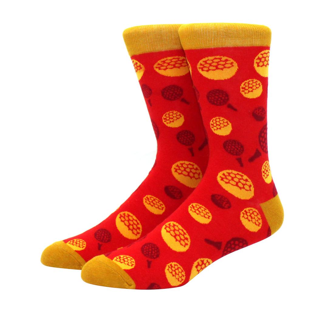 1 Pair Men's Fun Hip Hop Skateboard Beer Happy Art Print Mid Socks, EU38-46