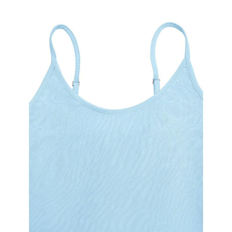 VEZFAA Women's Fashion Summer Spring Solid Color Print Sleeveless Suspenders High Waist Casual Dresses