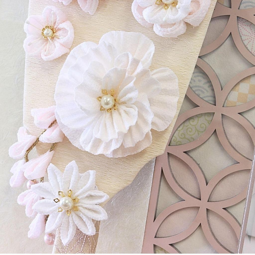 Momona Hagoita Battledore with Acrylic T2601 Pink, 7-inch Case, Tsumami-zaiku Design, Case, 26.2cm Tall, Wall-Mountable,