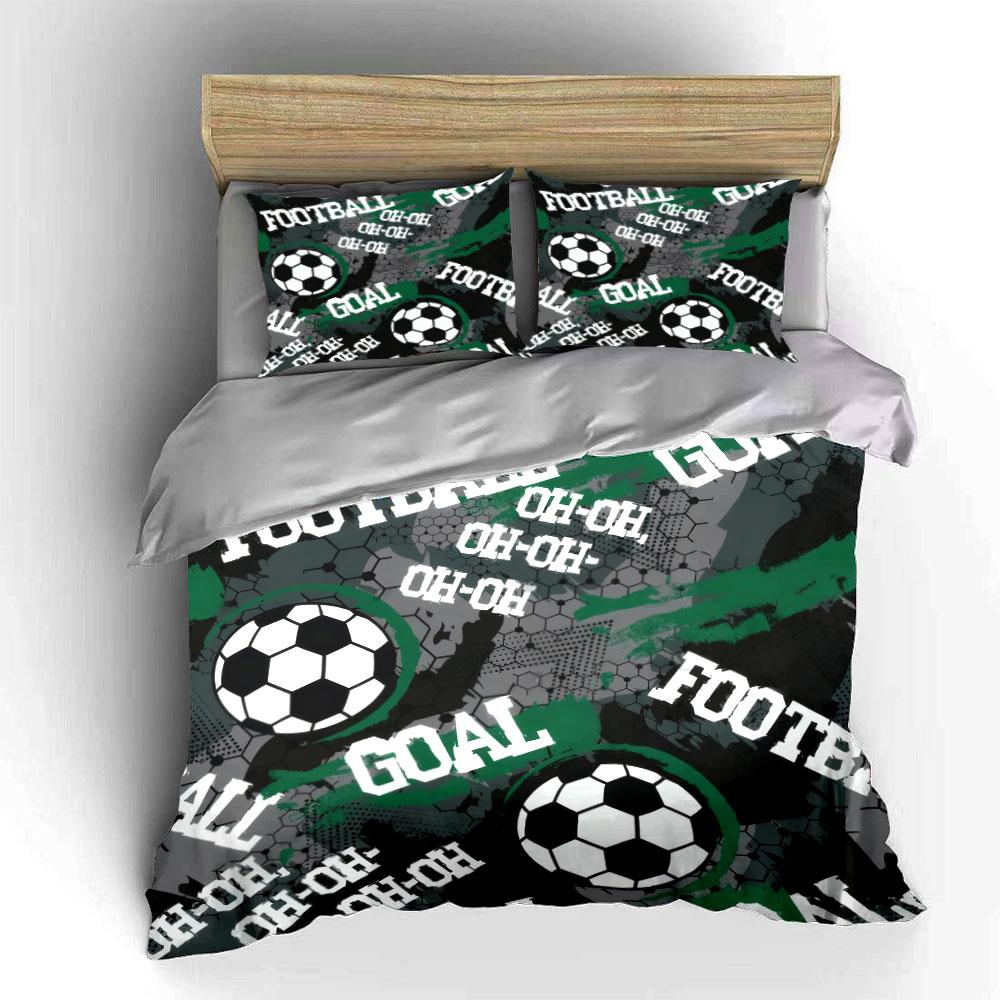 Football-Themed Three-Piece Set For Sports Kid'S And Adults' Bedroom Decor, Exquisite Three-Piece Bedding Set Gift