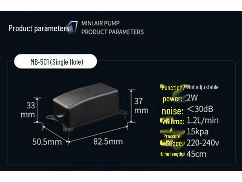 Aquarium Silent Oxygen Pump - Compact Aeration for Fish Tanks