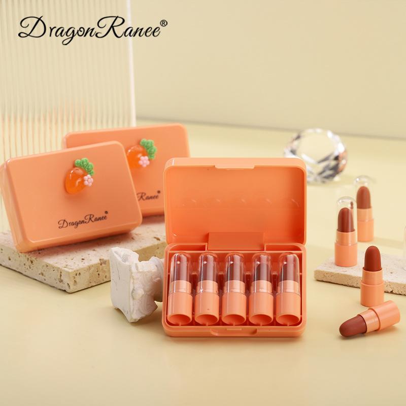 Five Lipstick Set Matte Whitening Complexion Waterproof Lipstick Velvet Matte Long-Lasting Makeup Effect Lip Gloss Non-Stick Cup Non-Fading Lipstick