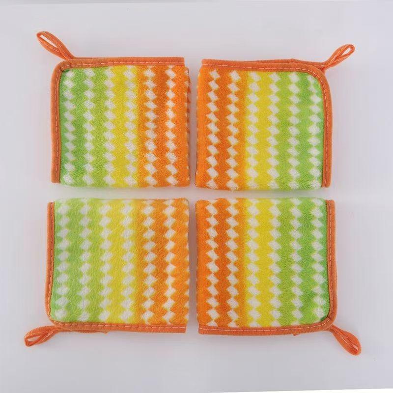 Rainbow Dishcloth Colorful Dishcloth Household Lazy Absorbent Kitchen Non-shedding Home Cleaning Scouring Pad