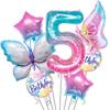Butterfly Starry Sky Digital Balloon Set Children Baby Birthday Party Decoration Gradual Change Star Decoration Arrangement