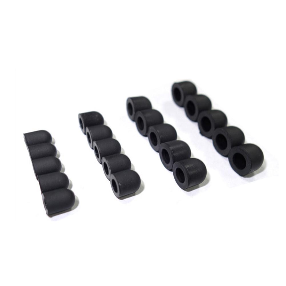20Pcs Capacitive Pen Tip Silicone Case Mute Writing Design Pencil Nib Cover Replacement Touch Stylus Pen Accessory Black