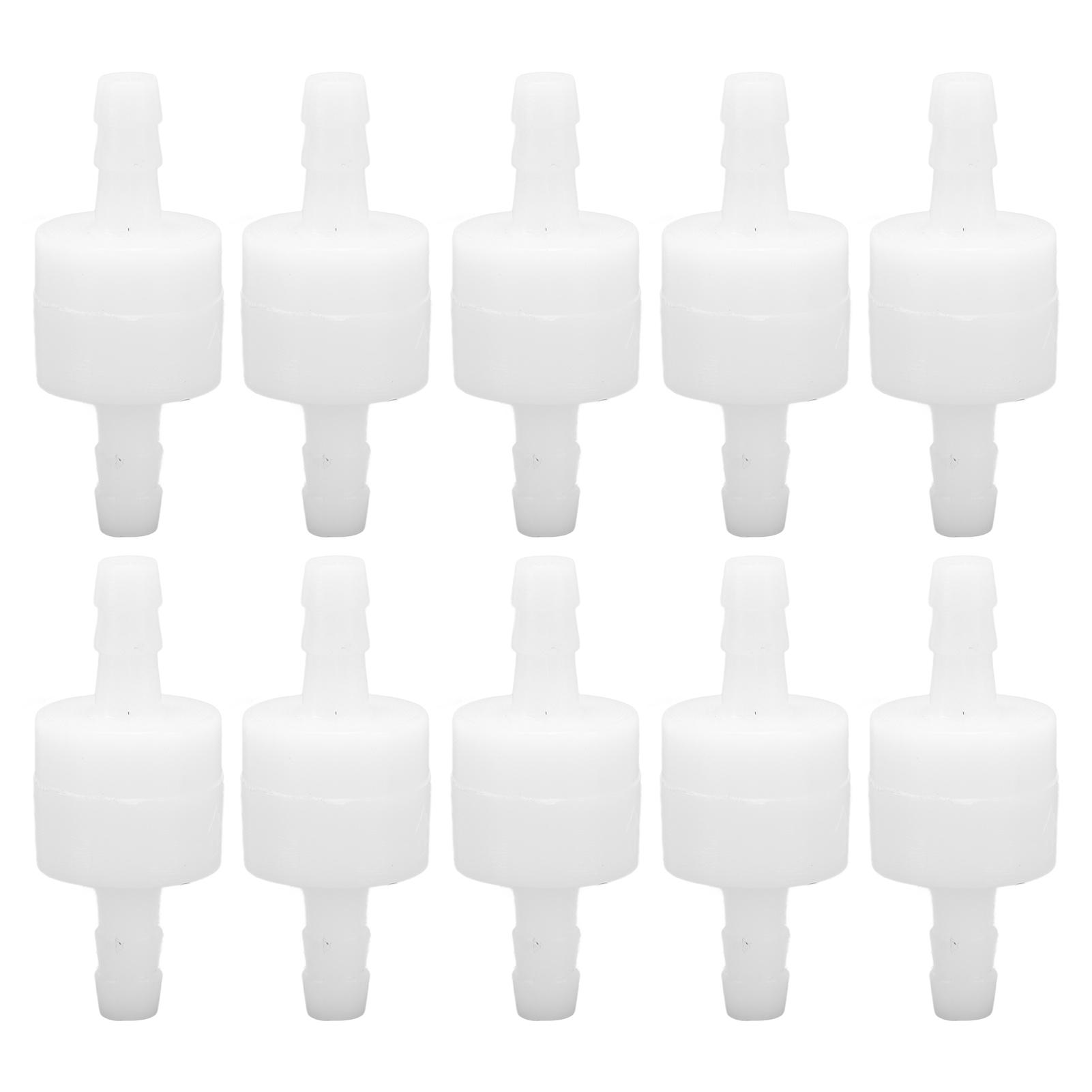 

10Pcs Check Valve PE Single Way Aquarium Air Pump Non Return Valve for Chemical Industry 6mm White