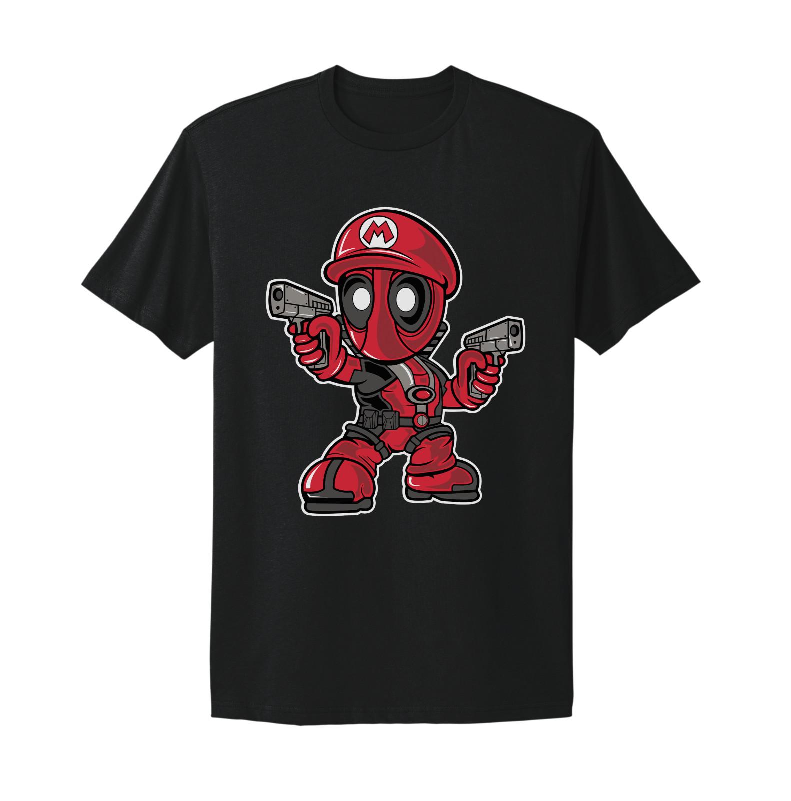 Deadpool Marvel Mario Movie design T-shirt XL