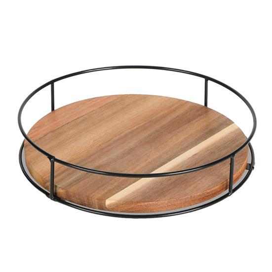 9-Zoll Drehteller aus Holz mit Stahlseiten 360 Grad drehbar