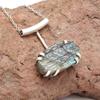 Pendant Silver  Peridot Labradorite Gemstone Jewelry Sterling 2.5" Fiery