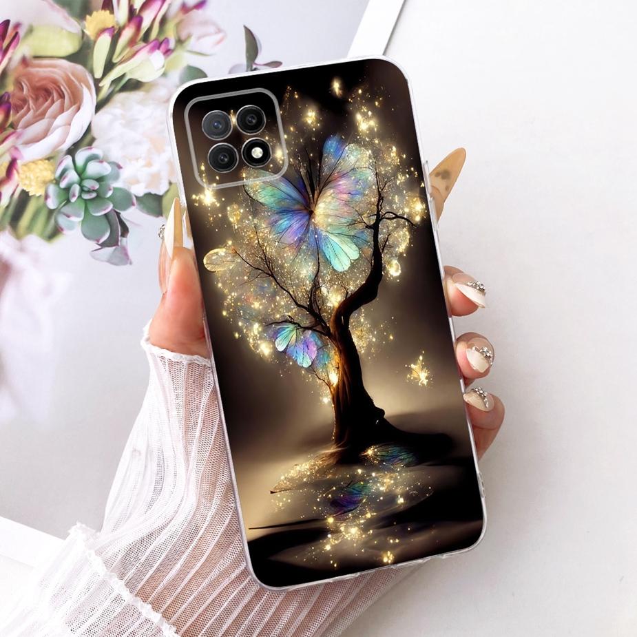 For Oppo A73 5G Case CPH2161 Luxury Flowers Butterfly Painted Cover Soft Slim Phone Case For Oppo A72 5G OppoA73 5G Fundas Coque