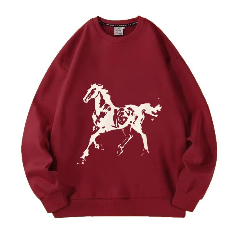 Men's 2026 Winter Chinese Style Plush Heavyweight Hoodie & Long Sleeve T-shirt